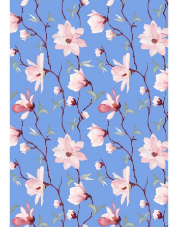A IMC PAPEL DE REGALO EN BOBINA DE 100 MTS EN CELULOSA SATINADA DISE?O FANTASIA FLOR AZUL 84-302100-1