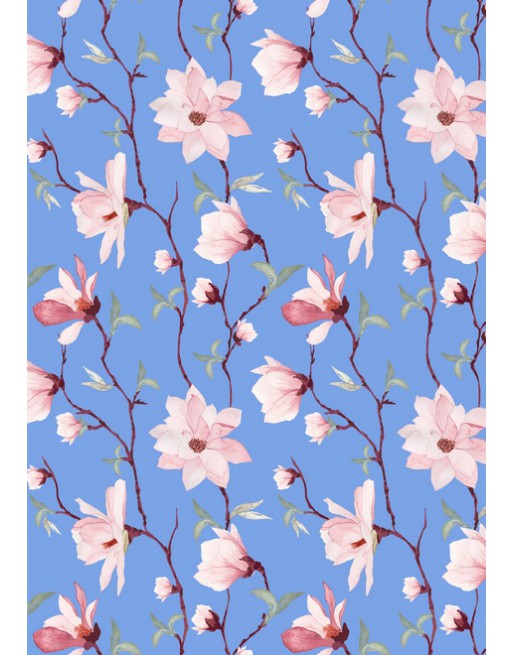 A IMC PAPEL DE REGALO EN BOBINA DE 100 MTS EN CELULOSA SATINADA DISE?O FANTASIA FLOR AZUL 84-302100-1