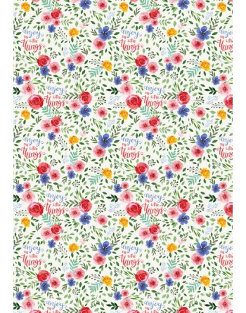 A IMC PAPEL DE REGALO EN BOBINA DE 100 MTS EN CELULOSA SATINADA DISE?O FANTASIA ROSAS BLANCAS 84-302100-1
