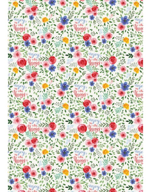 A IMC PAPEL DE REGALO EN BOBINA DE 100 MTS EN CELULOSA SATINADA DISE?O FANTASIA ROSAS BLANCAS 84-302100-1