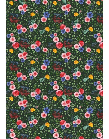A IMC PAPEL DE REGALO EN BOBINA DE 100 MTS EN CELULOSA SATINADA DISE?O FANTASIA ROSAS NEGRAS 84-302100-1