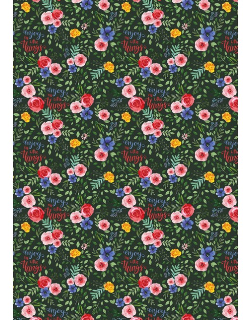 A IMC PAPEL DE REGALO EN BOBINA DE 100 MTS EN CELULOSA SATINADA DISE?O FANTASIA ROSAS NEGRAS 84-302100-1