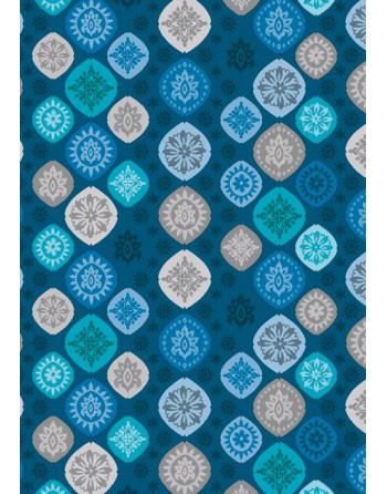 A IMC PAPEL DE REGALO EN BOBINA DE 100 MTS EN CELULOSA SATINADA DISE?O FANTASIA MEDALLA AZUL 84-302100-1