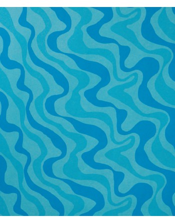 IMC PAPEL DE REGALO EN BOBINA DE 100 MTS EN KRAFT SATINADO CON DISE?O ONDULADO AZUL 84-407100-1