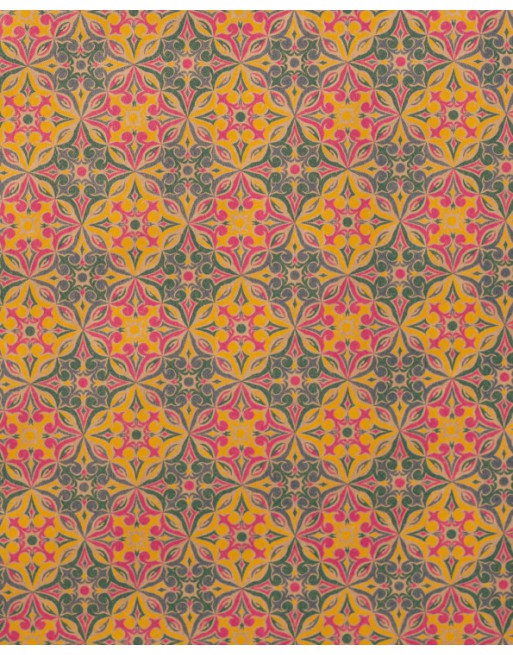 IMC PAPEL DE REGALO EN BOBINA DE 100 MTS EN KRAFT SATINADO CON DISE?O CALEIDOSCOPIO AMARILLO 84-407100-1