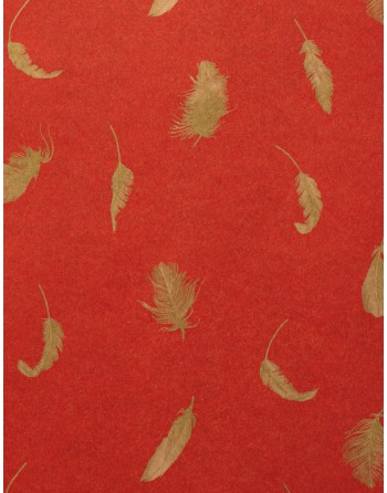 A IMC PAPEL DE REGALO EN BOBINA DE 100 MTS EN KRAFT SATINADO CON DISE?O PLUMAS ROJO 84-407100-1