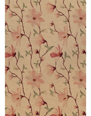 A IMC PAPEL DE REGALO EN BOBINA DE 100 MTS EN KRAFT RECICLADO CON FANTASIA DISE?O FLOR ROSA 84-408100-1
