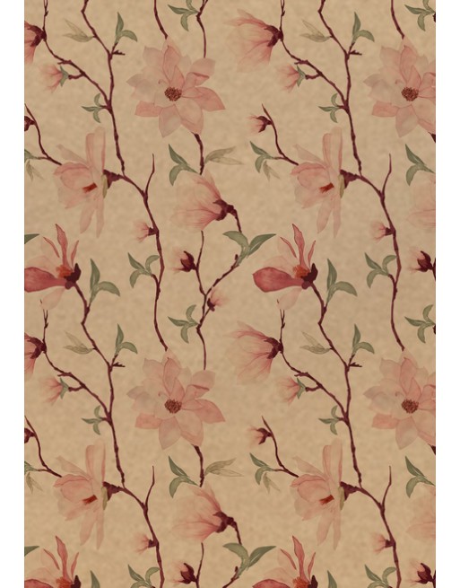 A IMC PAPEL DE REGALO EN BOBINA DE 100 MTS EN KRAFT RECICLADO CON FANTASIA DISE?O FLOR ROSA 84-408100-1