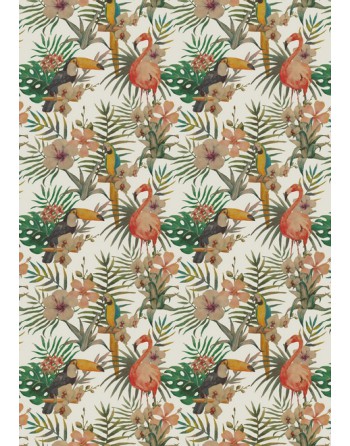 A IMC PAPEL DE REGALO EN BOBINA DE 100 MTS EN KRAFT RECICLADO CON FANTASIA DISE?O TUCAN BLANCO 84-408100-1