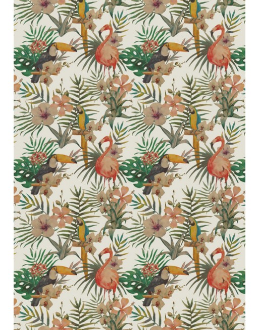 A IMC PAPEL DE REGALO EN BOBINA DE 100 MTS EN KRAFT RECICLADO CON FANTASIA DISE?O TUCAN BLANCO 84-408100-1