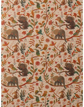 A IMC PAPEL DE REGALO EN BOBINA DE 100 MTS INFANTIL EN KRAFT SATINADO CON DISE?O BOSQUE FANTASIA BLANCO 84-407100-1