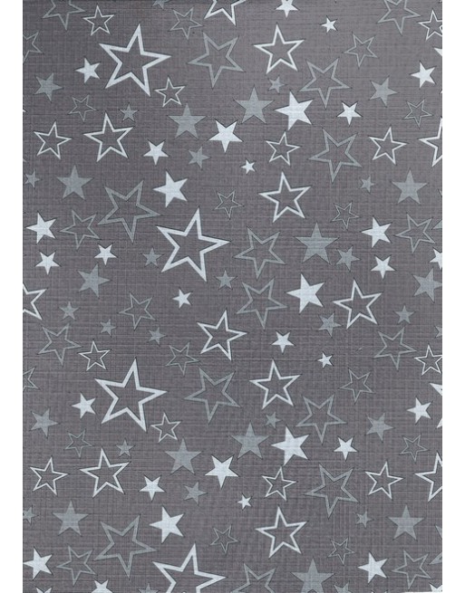 IMC PAPEL DE REGALO EN BOBINA DE 100 MTS NAVIDAD EN PAPEL GOFRADO CON TEXTURA DISE?O ESTRELLA GRIS 84-70270100-1