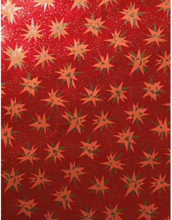 IMC PAPEL DE REGALO EN BOBINA DE 100 MTS NAVIDAD EN PAPEL GOFRADO CON TEXTURA DISE?O ESTRELLA BRILLANTE ROJA 84-70270100-1