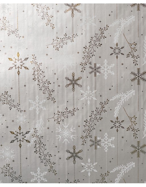 A IMC PAPEL DE REGALO EN BOBINA DE 100 MTS NAVIDAD EN PAPEL GOFRADO CON TEXTURA DISE?O ESTRELLA DE NIEVE PLATA 84-70270100-1