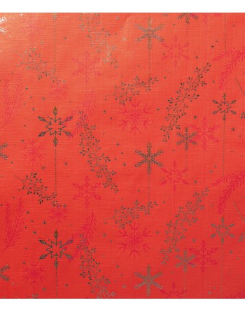 A IMC PAPEL DE REGALO EN BOBINA DE 100 MTS NAVIDAD EN PAPEL GOFRADO CON TEXTURA DISE?O ESTRELLA DE NIEVE ROJO84-70270100-1