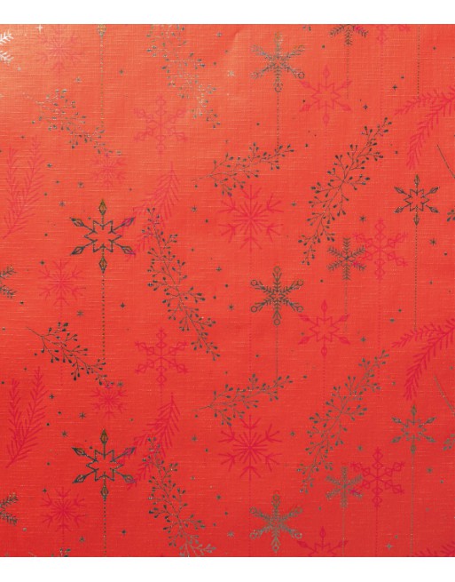 IMC PAPEL DE REGALO EN BOBINA DE 100 MTS NAVIDAD EN PAPEL GOFRADO CON TEXTURA DISE?O ESTRELLA DE NIEVE ROJO84-70270100-1