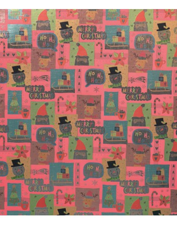 A IMC PAPEL DE REGALO EN BOBINA DE 100 MTS NAVIDAD EN PAPEL GOFRADO CON TEXTURA DISE?O CHRISTMAS TIPICOS ROJO 84-70270100-1