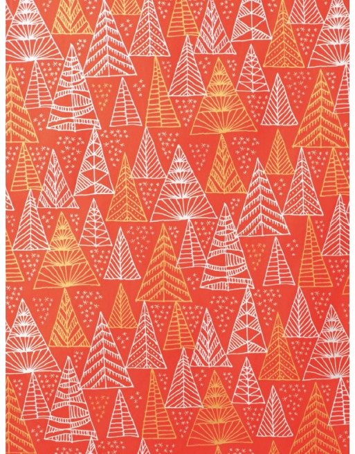 A IMC PAPEL DE REGALO EN BOBINA DE 100 MTS NAVIDAD EN CELULOSA SATINADA DISE?O FANTASIA ABETO PERFIL ROJO 84-302100-1