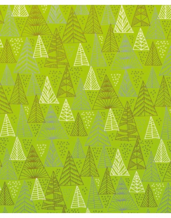 IMC PAPEL DE REGALO EN BOBINA DE 100 MTS NAVIDAD EN CELULOSA SATINADA DISE?O FANTASIA ABETO PERFIL VERDE 84-302100-1
