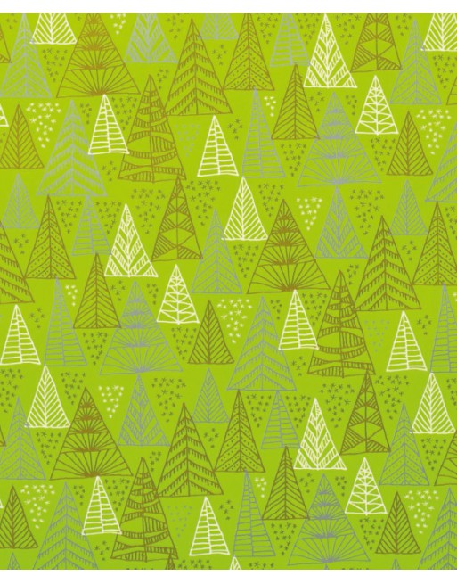 IMC PAPEL DE REGALO EN BOBINA DE 100 MTS NAVIDAD EN CELULOSA SATINADA DISE?O FANTASIA ABETO PERFIL VERDE 84-302100-1