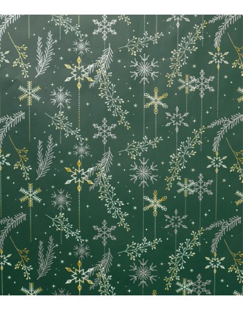 A IMC PAPEL DE REGALO EN BOBINA DE 100 MTS NAVIDAD EN CELULOSA SATINADA DISE?O FANTASIA ESTRELLA DE NIEVE VERDE 84-302100-1
