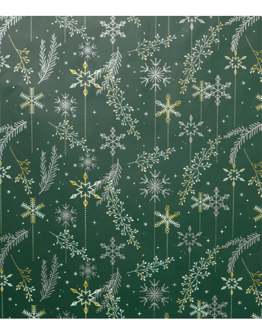 A IMC PAPEL DE REGALO EN BOBINA DE 100 MTS NAVIDAD EN CELULOSA SATINADA DISE?O FANTASIA ESTRELLA DE NIEVE VERDE 84-302100-1