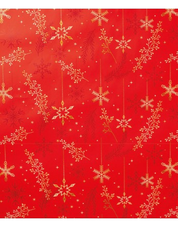 A IMC PAPEL DE REGALO EN BOBINA DE 100 MTS NAVIDAD EN CELULOSA SATINADA DISE?O FANTASIA ESTRELLA DE NIEVE ROJA 84-302100-1