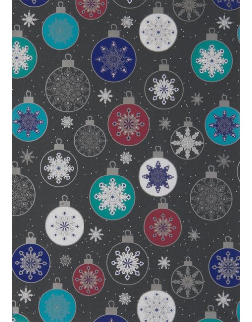 A IMC PAPEL DE REGALO EN BOBINA DE 100 MTS NAVIDAD EN CELULOSA SATINADA DISE?O FANTASIA BOLAS GRIS 84-302100-1
