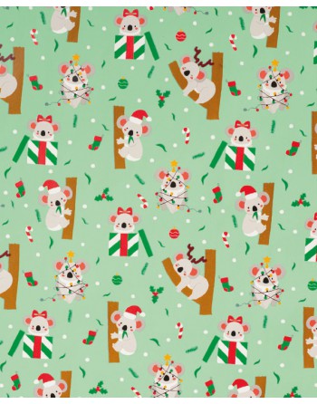 IMC PAPEL DE REGALO EN BOBINA DE 100 MTS NAVIDAD EN CELULOSA SATINADA DISE?O FANTASIA OSITO VERDE 84-302100-1