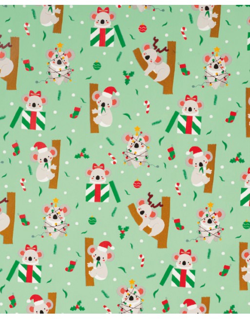 A IMC PAPEL DE REGALO EN BOBINA DE 100 MTS NAVIDAD EN CELULOSA SATINADA DISE?O FANTASIA OSITO VERDE 84-302100-1