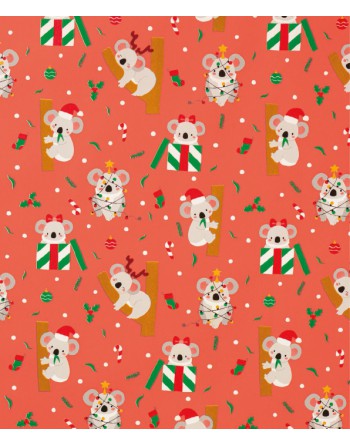 IMC PAPEL DE REGALO EN BOBINA DE 100 MTS NAVIDAD EN CELULOSA SATINADA DISE?O FANTASIA OSITO SALMON 84-302100-1