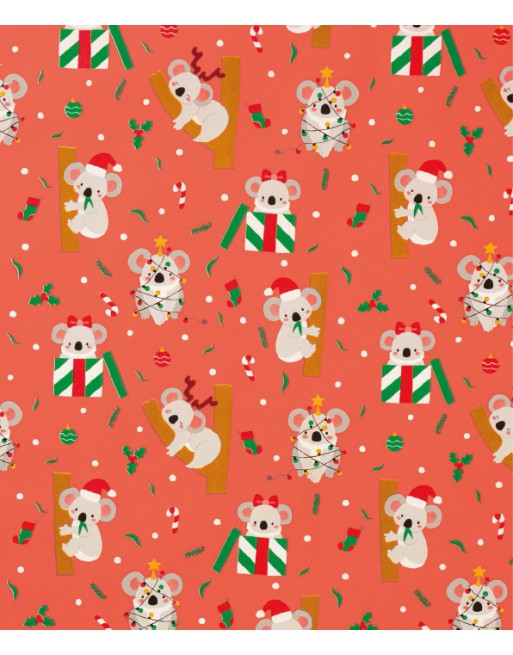 IMC PAPEL DE REGALO EN BOBINA DE 100 MTS NAVIDAD EN CELULOSA SATINADA DISE?O FANTASIA OSITO SALMON 84-302100-1