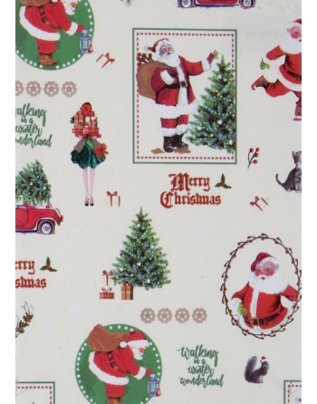 IMC PAPEL DE REGALO EN BOBINA DE 100 MTS NAVIDAD EN CELULOSA SATINADA DISE?O FANTASIA NOEL BLANCO 84-302100-1