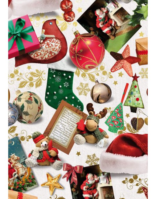 A IMC PAPEL DE REGALO EN BOBINA DE 100 MTS NAVIDAD EN CELULOSA SATINADA DISE?O FANTASIA CLASICO BLANCO 84-302100-1