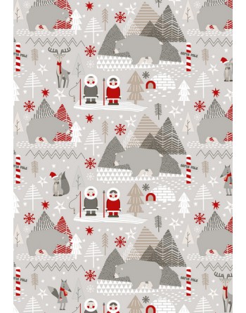 A IMC PAPEL DE REGALO EN BOBINA DE 100 MTS NAVIDAD EN CELULOSA SATINADA DISE?O FANTASIA POLAR GRIS 84-302100-1