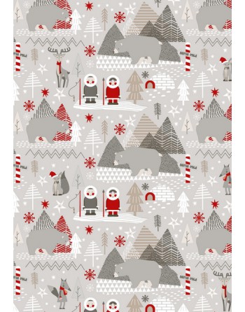 IMC PAPEL DE REGALO EN BOBINA DE 100 MTS NAVIDAD EN CELULOSA SATINADA DISE?O FANTASIA POLAR GRIS 84-302100-1