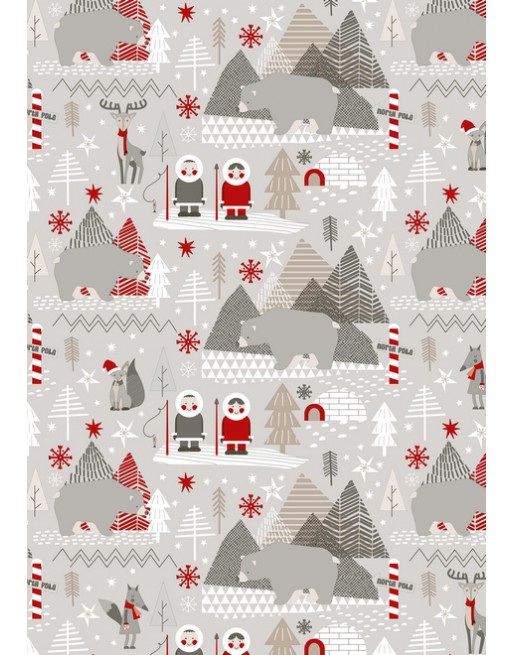 A IMC PAPEL DE REGALO EN BOBINA DE 100 MTS NAVIDAD EN CELULOSA SATINADA DISE?O FANTASIA POLAR GRIS 84-302100-1