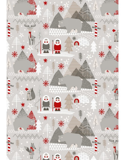 IMC PAPEL DE REGALO EN BOBINA DE 100 MTS NAVIDAD EN CELULOSA SATINADA DISE?O FANTASIA POLAR GRIS 84-302100-1