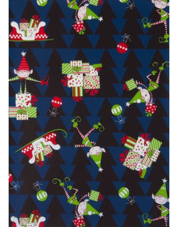 A IMC PAPEL DE REGALO EN BOBINA DE 100 MTS NAVIDAD EN CELULOSA SATINADA DISE?O FANTASIA DUENDE AZUL 84-302100-1