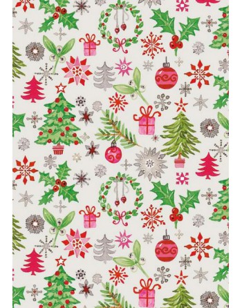 A IMC PAPEL DE REGALO EN BOBINA DE 100 MTS NAVIDAD EN CELULOSA DISE?O FANTASIA UNA CARA ARBRE BLANC 84-403100-1