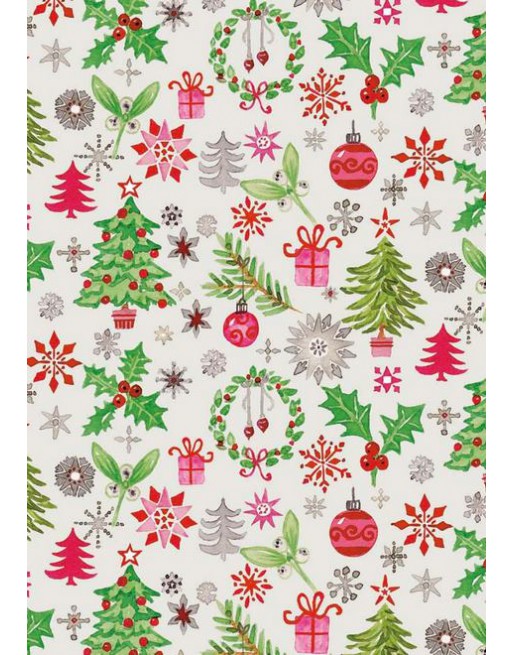 A IMC PAPEL DE REGALO EN BOBINA DE 100 MTS NAVIDAD EN CELULOSA DISE?O FANTASIA UNA CARA ARBRE BLANC 84-403100-1