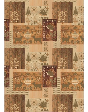 A IMC PAPEL DE REGALO EN BOBINA DE 100 MTS NAVIDAD EN KRAFT SATINADO CON DISE?O GRABADO MADERA 84-407100-1