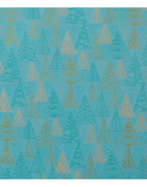 A IMC PAPEL DE REGALO EN BOBINA DE 100 MTS NAVIDAD EN KRAFT SATINADO CON DISE?O ABETO PERFIL TURQUESA 84-407100-1