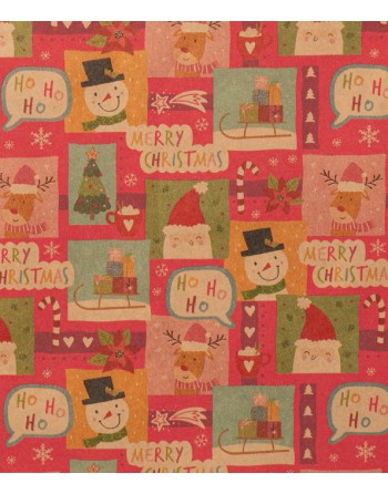 A IMC PAPEL DE REGALO EN BOBINA DE 100 MTS NAVIDAD EN KRAFT SATINADO CON DISE?O CHISTMAS CLASICO ROJO 84-407100-1