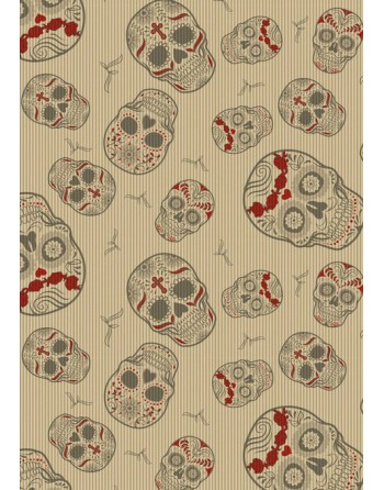 IMC PAPEL DE REGALO EN BOBINA DE 100 MTS BASIC EN KRAFT VERJURADO DISE?O FANTASIA CALAVERA 84-349100-1