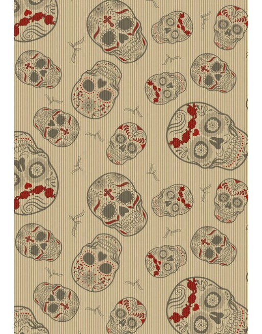 IMC PAPEL DE REGALO EN BOBINA DE 100 MTS BASIC EN KRAFT VERJURADO DISE?O FANTASIA CALAVERA 84-349100-1