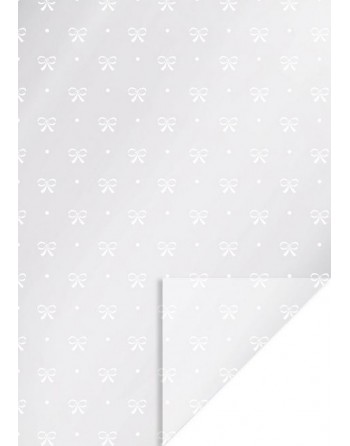 A IMC PAPEL DE REGALO EN BOBINA DE 50 MTS EN CELOFAN TRANSPARENTE CON DISE?O FANTASIA LAZOS BLANCO 84-5037050-1
