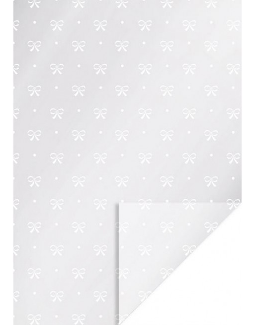 A IMC PAPEL DE REGALO EN BOBINA DE 50 MTS EN CELOFAN TRANSPARENTE CON DISE?O FANTASIA LAZOS BLANCO 84-5037050-1