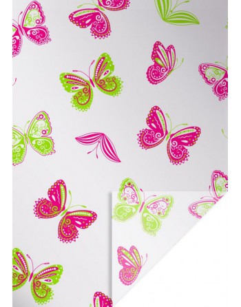 IMC PAPEL DE REGALO EN BOBINA DE 50 MTS EN CELOFAN TRANSPARENTE CON DISE?O FANTASIA MARIPOSA 84-5037050-1