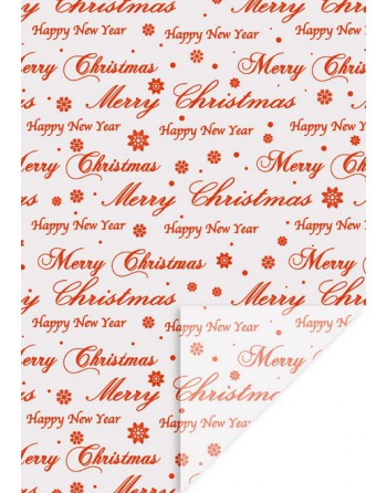 IMC PAPEL DE REGALO EN BOBINA DE 50 MTS EN CELOFAN TRANSPARENTE CON DISE?O NAVIDAD FANTASIA MERRY ROJO 84-5037050-1